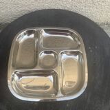 Compartment dish, vintage stainless steel servant