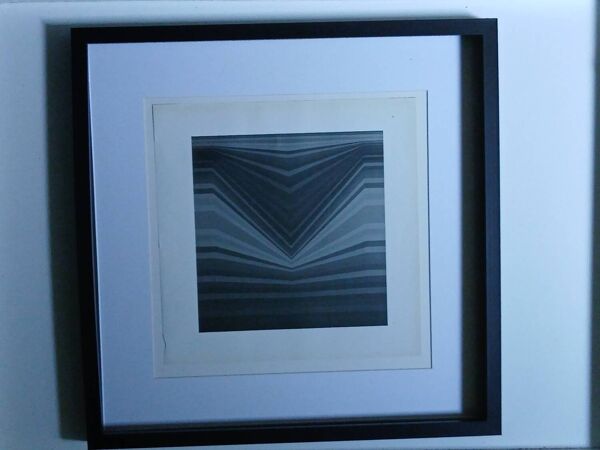 Tableau Vintage Art Optique - Victor Vasarely - Cadre 40x40cm