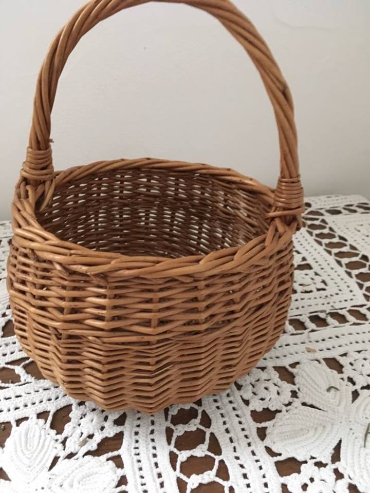 Three little wicker baskets