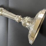 Antique silver-plated candlesticks in classic style