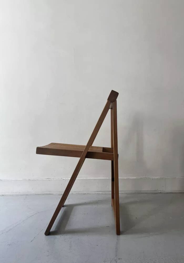 Chaise pliante en bois par Aldo Jacober, design 1960/1970