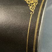 Le Tanneur mail binder sorter leather gilded decoration with small Regency style iron
