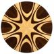 A round Art Deco table made of beech wood, rosewood & elm burl.