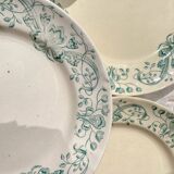 Set of 8 Antique Flat Plates "Figuig" Iron Earth – Longchamp 19th Century