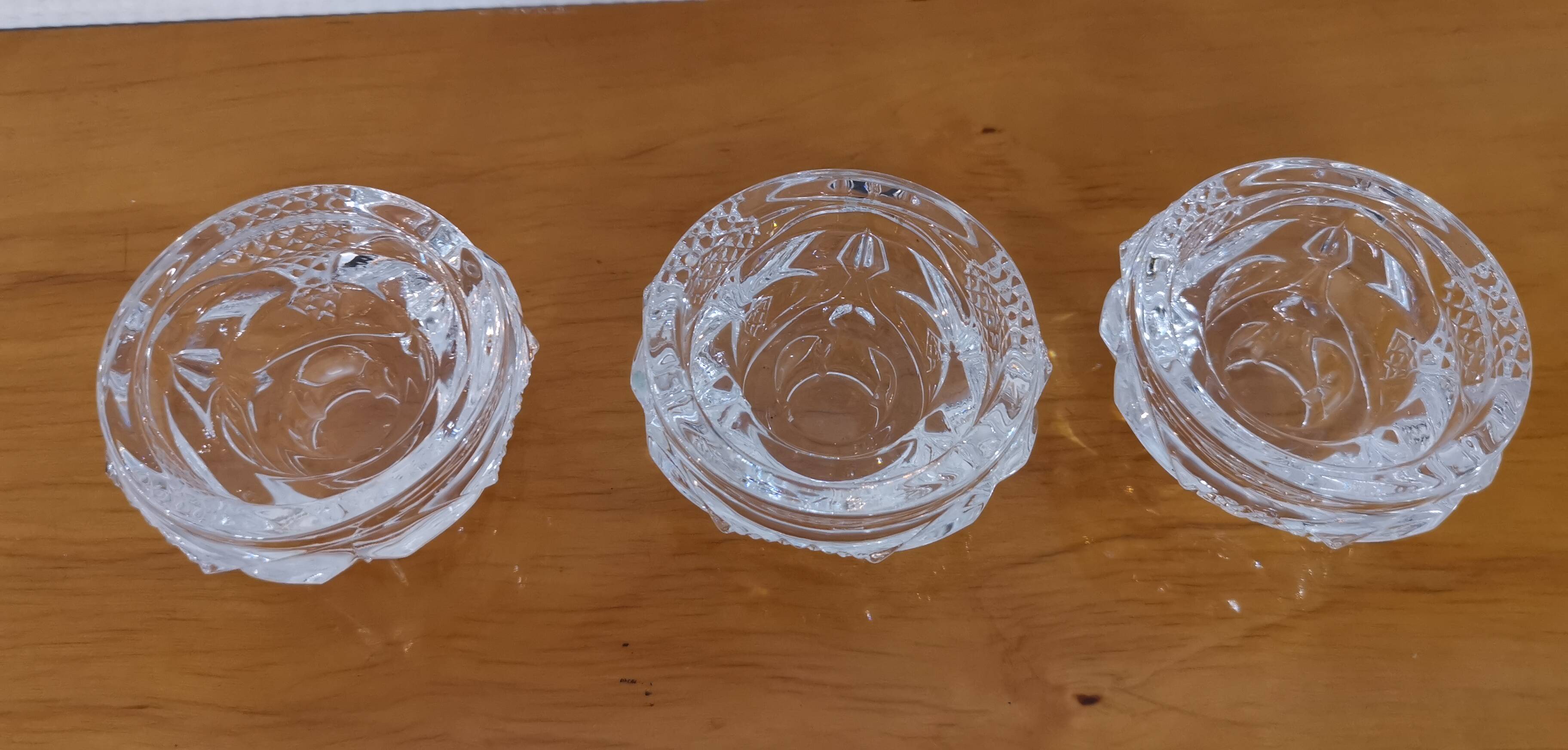 3 bougeoirs cristal d’Arques modèle "royale"