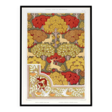Poster “Deer and Trees”, after an Art Nouveau lithograph from 1897