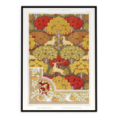 Poster “Deer and Trees”, after an Art Nouveau lithograph from 1897