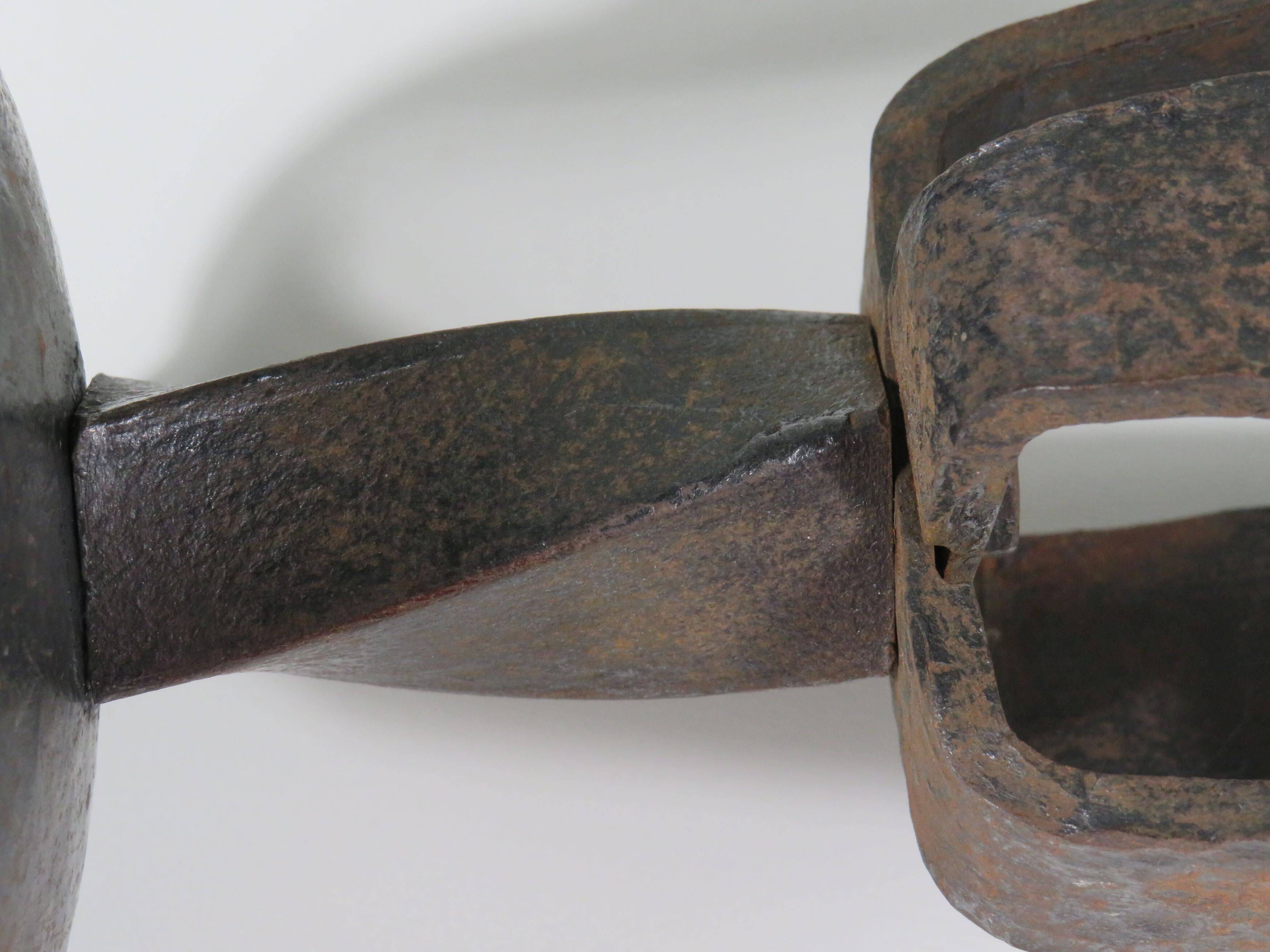 Hand forged vintage and brutalist candlestick