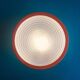 Large round Holophane wall lamp in glass and orange metal, industrial vintage decoration