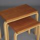 Nested tables model 88 by Alvar Aalto for Artek, 1960s. Set of 2.