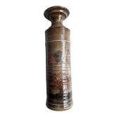 Vintage stoneware vase with naive decoration