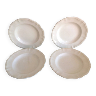 Four soup plates Ivory service/Faienceries de Sarreguemines/vintage 50