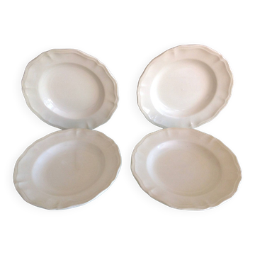 Four soup plates Ivory service/Faienceries de Sarreguemines/vintage 50