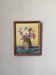 Acrylic painting on canvas, old still life, bouquet of flowers