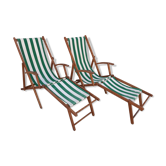 Paire de chilienne transat vintage