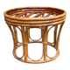 Vintage round woven bamboo pouf