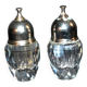 Swarovski lot salière en cristal taillé à facette sel poivre signé SC design 1980