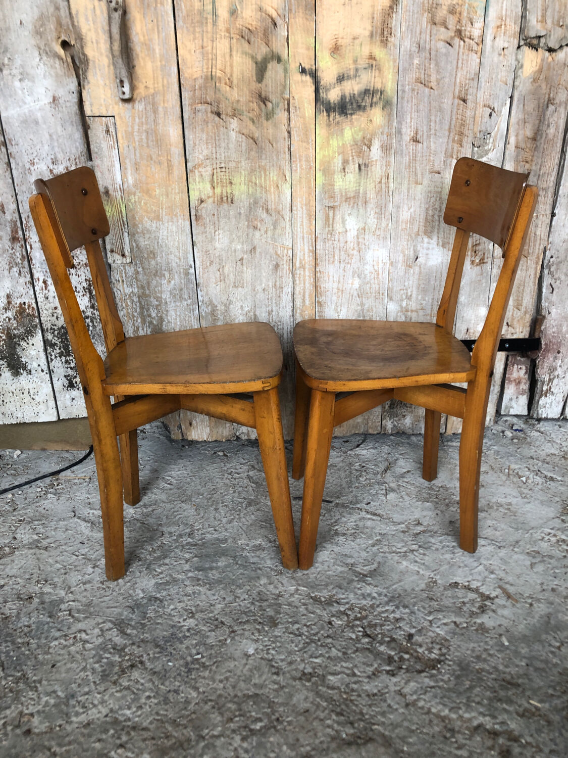 Pair of bistro chair luterma vintage wood