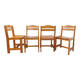 Set of 4 vintage pine chairs from the 70s
