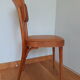 Bistro chair Baumann 1963 curved wood and skaï imitation leather caramel