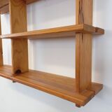 Etagère murale en pin style Maison Regain, années 80