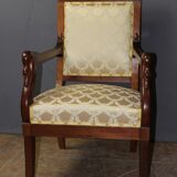 Empire Swan Neck Armchair in Mahogany, Early 19th Century