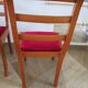 Solid cherry wood chairs and red velvet seat - Set of 4 - Louis Philippe style
