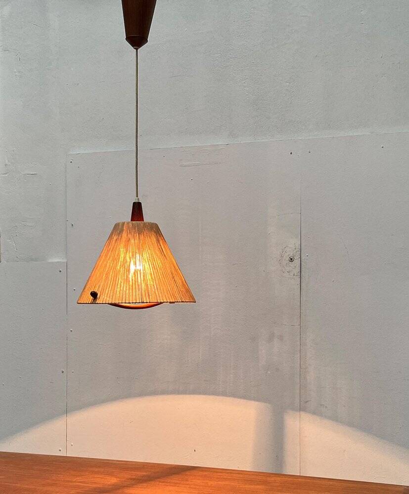 Teak pendant lamp Type 324 from the mid-century by Temde, 1960s.