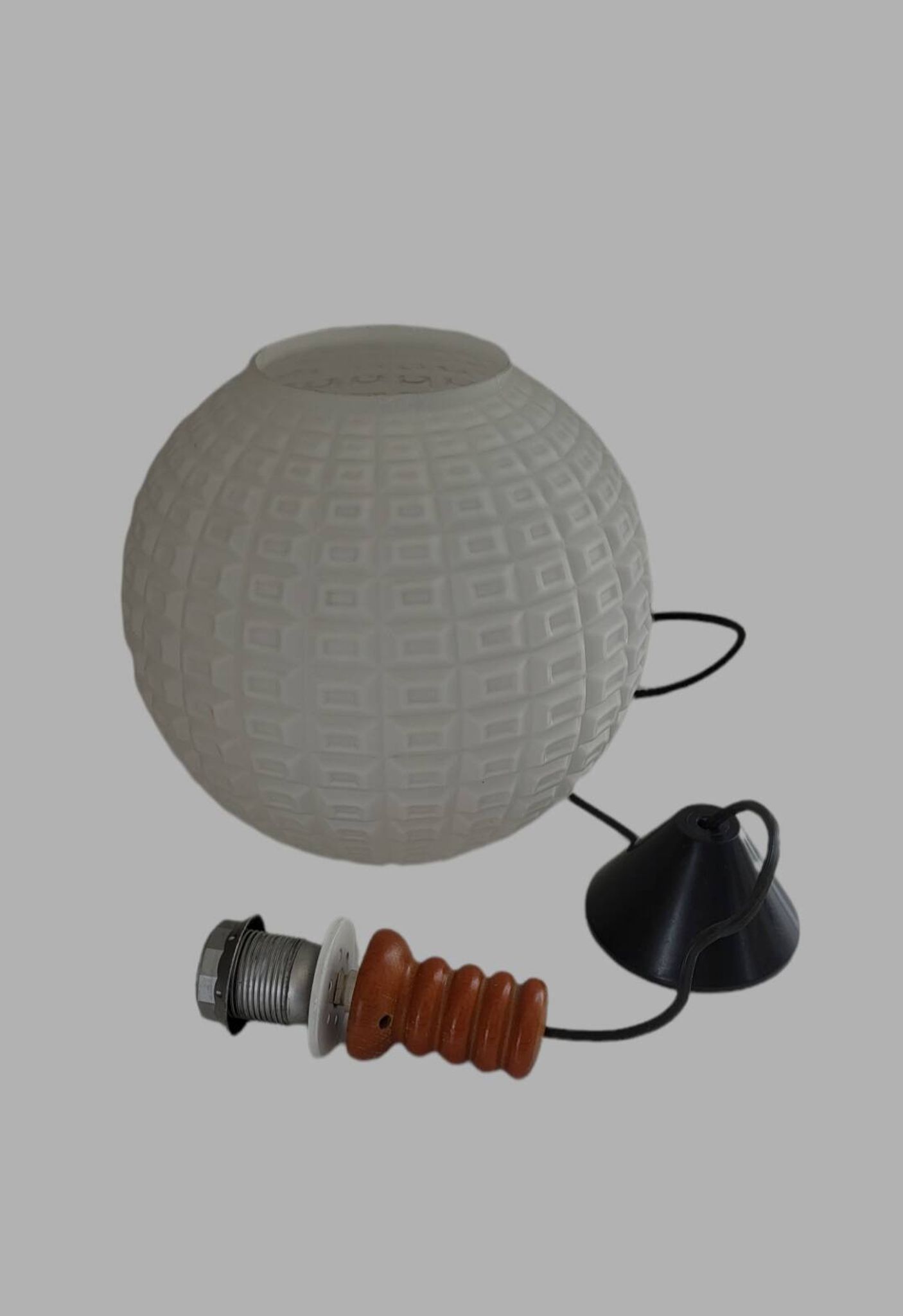 Scandinavian opaline glass pendant, 1950.