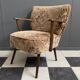 1960s floral print cocktail armchair with armrests