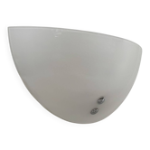 Applique vintage, verre opalin et chrome, France, 1970