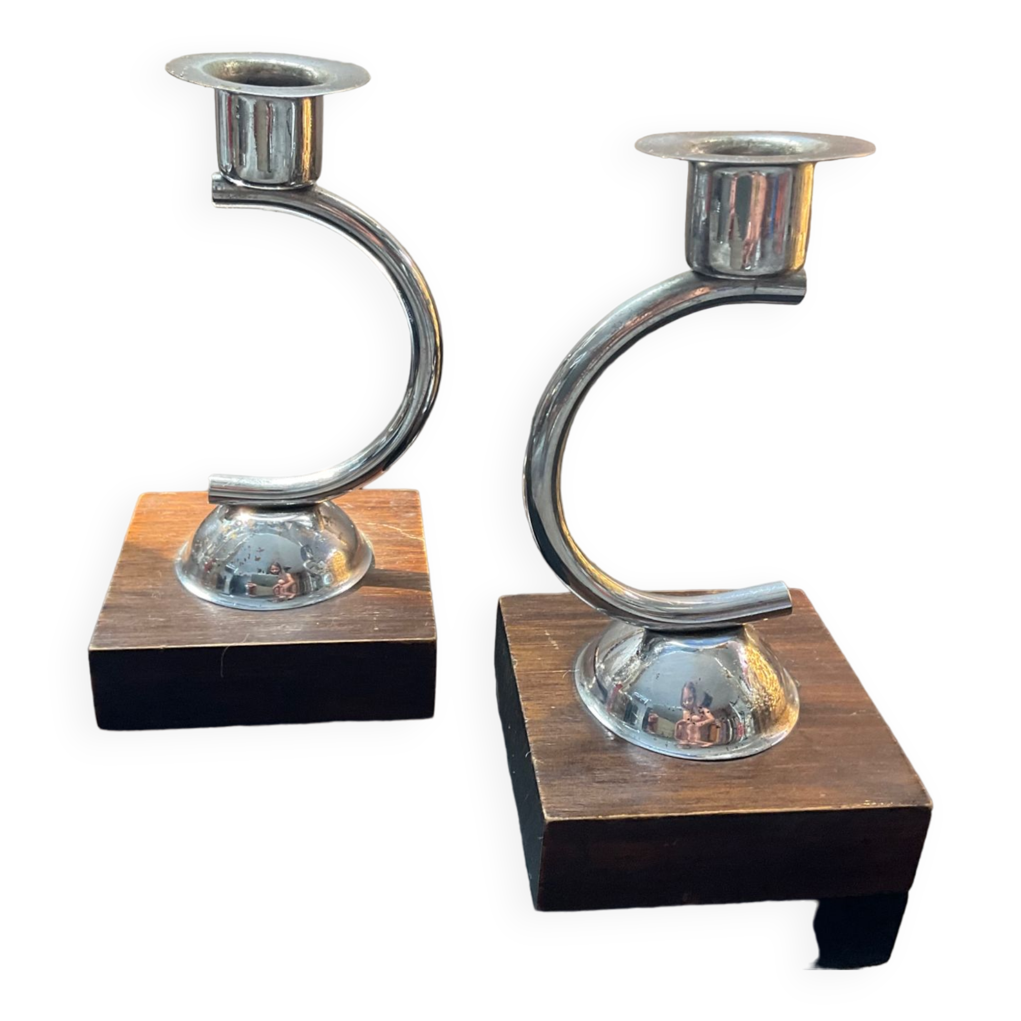 Pair of Art Deco candle holders
