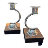 Pair of Art Deco candle holders