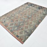 5x8 Kilim Light Blue Geometric Style Kilim Rug, 165x245Cm