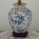 Blue & White Chinoiserie Ginger Jar Table Lamp Raised Bird & Floral Moti