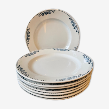 Lot de 8 anciennes assiettes plates Villeroy et Boch