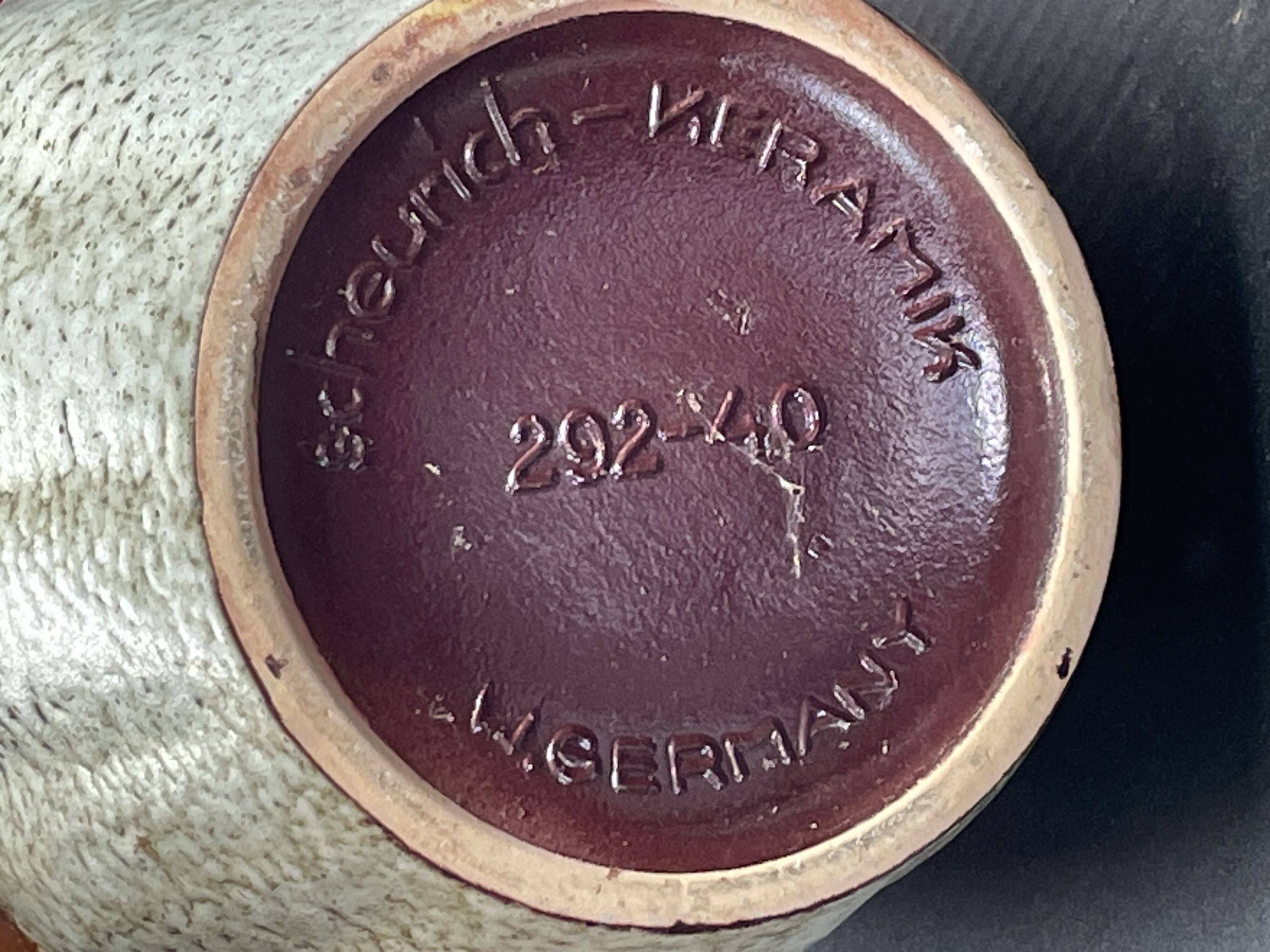 Modernist vase gadrons sheurich 205-40 lava orange w.germany vintage alle