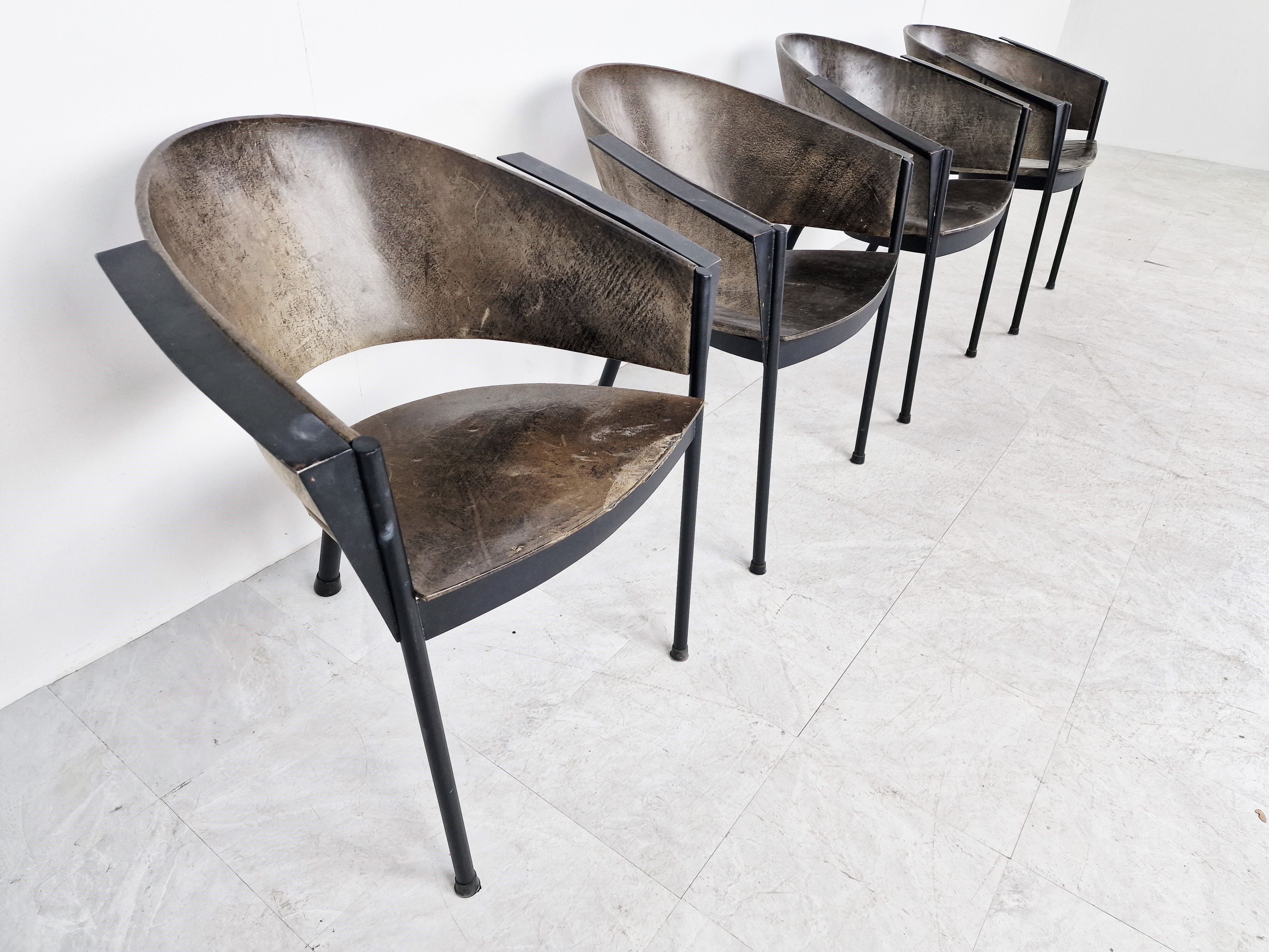 Vintage tripod armchairs, 1970s