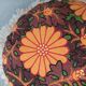 Coussin rond année 70 vintage franges