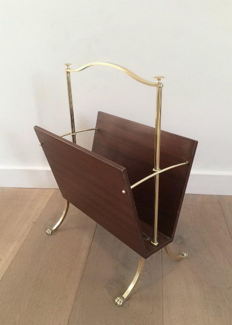 Magazine rack with claw feet. Maison Jansen