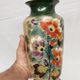 old Opaline Vase, painted / enamelled Floral decoration 19th, Napoleon III