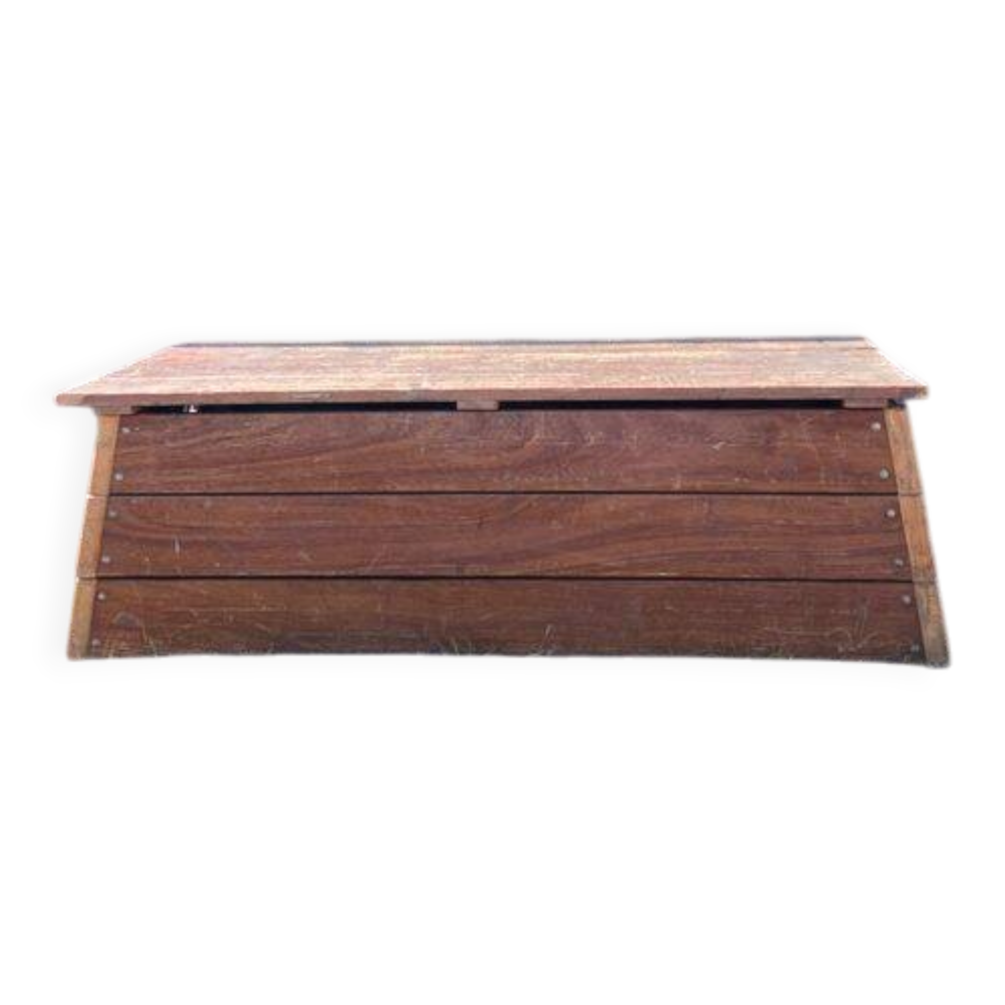 Large vintage wooden chest gymnast plinth