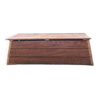 Large vintage wooden chest gymnast plinth