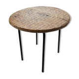 Wicker and metal coffee table