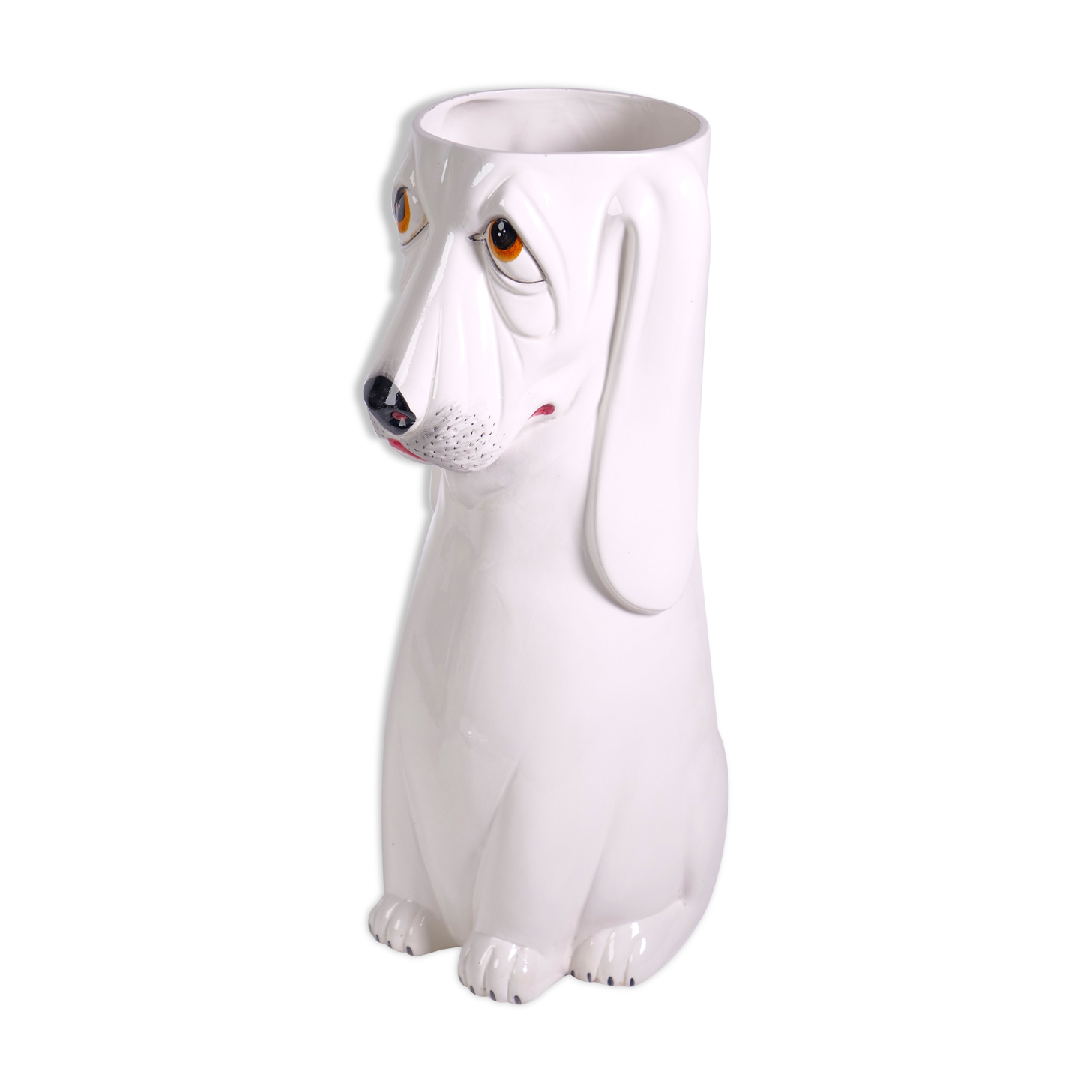 Umbrella holder ceramic dog design italy