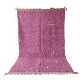 Superbe Tapis Beni Ouarain Rose, Design Berbère Moderne en Laine Douce 3x2m
