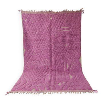 Superb Pink Beni Ouarain Rug, Modern Berber Design in Soft Wool 3x2m
