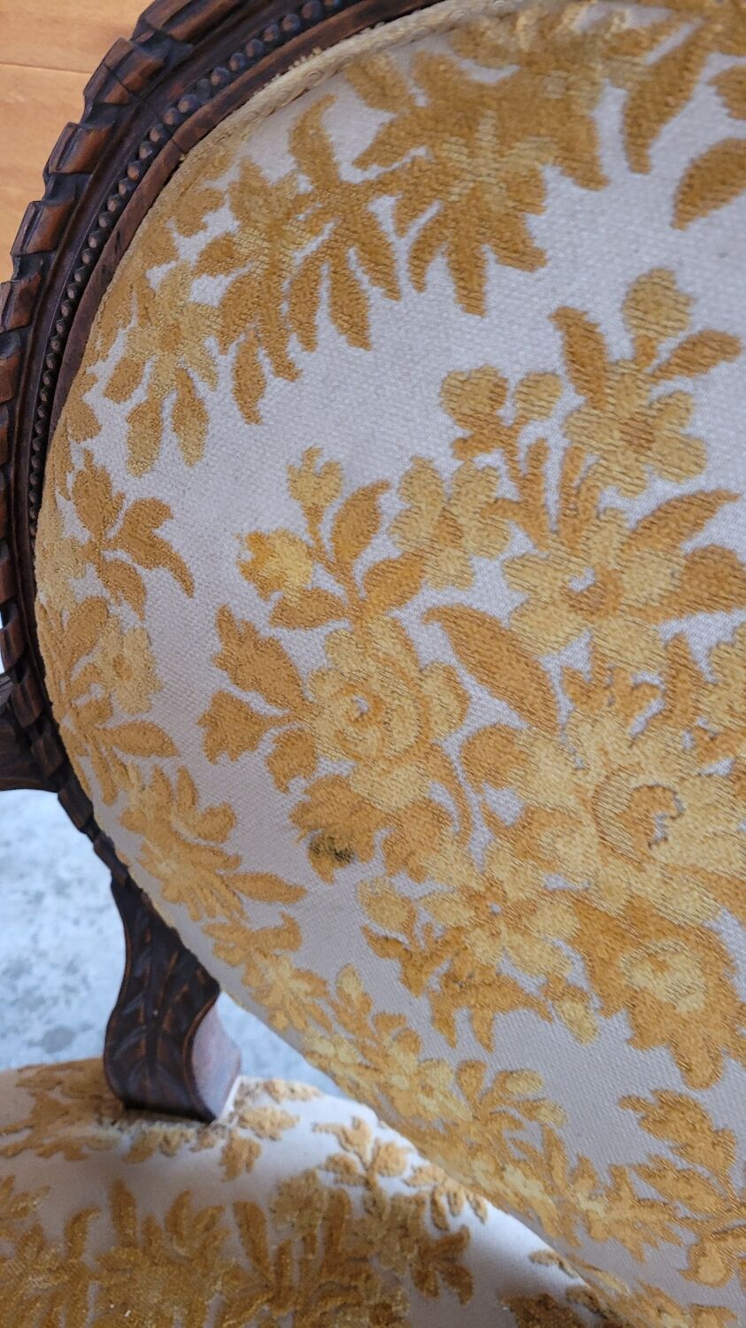 Louis XVI style sofa bench carved