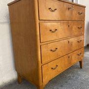 Commode suédoise vintage en bouleau années 50
