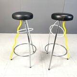 Pair of Duplex stools by Javier Mariscal for BD 1980's Memphis